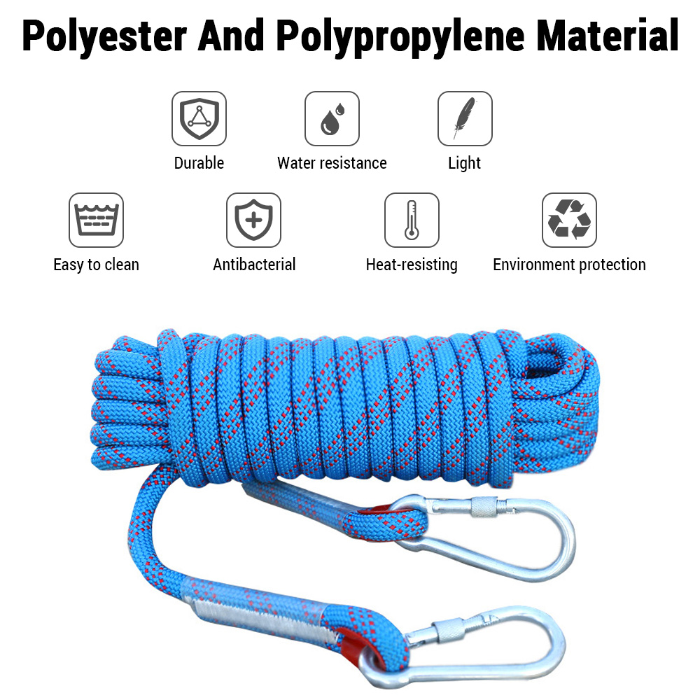 Rope Climbing Static - Lina wspinaczkowa 10mm 10M/20M/30M z podwójnym