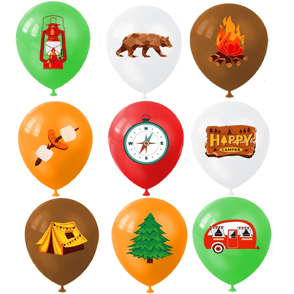 9 szt. Wesołego balonu kemping – Outdoor Adventure Boys recenzja i cena